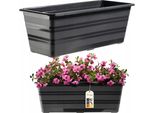 Cassetta Per Fiori Kadax "Cati"", Cassetta Da Balcone In Plastica, Vaso Per Fiori Per Balcone, Davanzale, Fioriera, 40 Cm, Antracite"