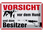 Vianmo Insegna Di Latta 20X30 Cm Vorsicht Vor Hund Und Besitzer