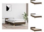 Vidaxl Struttura Letto Con Testiera In Tessuto Marrone Scuro 90X190 Cm - Letti E Strutture Letto