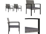Vidaxl Sedie Da Pranzo Da Giardino 2 Pz. Poly Rattan Grigio - Sedia Da Pranzo - Sedie Da Pranzo - Sedia Da Giardino - Sedie Da Giardino