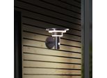 Brillante Applique Solare Nera Per Esterni Garvina | Incl. Rilevatore Di Movimento | 3W 430 Lm 3000 K | Acciaio Inox