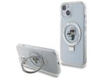 Karl Lagerfeld Klhmp14Shmrskch Iphone 14 / 15 / 13 6.1 BiałY/Bianco Custodia Rigida Ad Anello Karl&Choupettte Magsafe