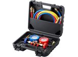 Manometro Del Refrigerante - Set Di Manometri A 3 Vie Per Auto R134A-R22-R12-R502 Ac - 4 Pezzi 5 Piedi Di Tubi Di Carica - Manometro Del Refrigerante