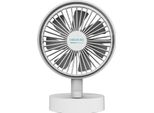 Cecotec Energysilence 2000 Ventilatore Da Tavolo Portatile De Ventilatore Da Tavolo A Batteria, 2000Mah, Lunga Durata, 6 Pollici, Dimmer, Oscillazione Automatica, Inclinazione Regolabile, Bianco
