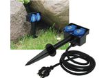 Presa Da Giardino Chilitec Con Puntale A Terra, 2 Vie IP44, Cavo Da 1,4 M