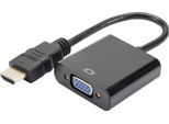Digitus - Adattatore Video/Audio - Hdmi / Vga / Audio - Hdmi (M) A HD-15 (Vga), Mini Spina (W) - Nero