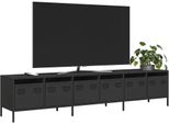 Maison Exclusive - Mobile Tv Nero 202X39X43,5 Cm In Acciaio Laminato A Freddo