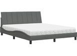 Vidaxl Letto Con Materasso "Hanko"" Grigio Scuro 160X200 Cm Tessuto"