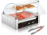 Hot Dog Maker - Griglia Per Hot Dog - Griglia In Acciaio Inox Con 11 Rulli - 2,2 Kw - Perfetta Per Hot Dog E Snack - Accessori Per Barbecue E Grill