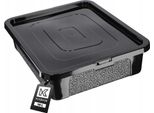 Contenitore In Plastica Kadax Da 10 L Con Coperchio, Nero Con Chiusura A Chiave