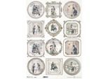 Itd Carta Di Riso Decoupage Carta Artigianale A3 Cornice Vintage, Figure, Paesaggio Invernale R958L