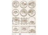 Itd Carta Di Riso Decoupage Carta Artigianale A3 Angelo Vintage, Cornice Decorativa 929L