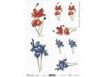 Itd Carta Di Riso Per Decoupage, Papaveri, Iris R1716