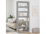 Maison Exclusive - Libreria Sonoma Grigio 80 X 30 X 198 Cm Materiale Ligneo