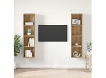 Maison Exclusive - Set Mobile Tv 2 Pezzi Marrone 37 X 37 X 142,5 Cm Materiale Ligneo