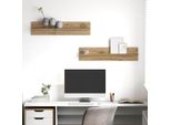 Maison Exclusive - Mensola Da Parete 2 Pezzi In Rovere Artigianale 80 X 11,5 X 18 Cm Materiale Ligneo