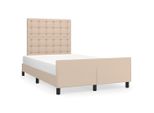 Vidaxl Struttura Letto Con Testiera Cappuccino-Marrone 120X200 Cm In Pelle Finta