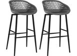 The Living Store Sgabello Da Bar 2 Pz. Grigio