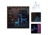 Vidaxl Led Renna Famiglia Decorazione Di Natale Acrilico 160 Led Blu - Luci Di Natale