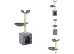 Vidaxl Tiragraffi Per Gatti Con Colonne In Sisal 105 Cm Stampa Zampa Grigio - Tiragraffi
