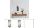 The Living Store Specchio Da Parete Argento 90X40 Cm Ovale