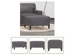 The Living Store Sgabello Grigio 70X55X41 Cm In Pelle Finta