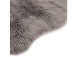 Tappeto 60X90 Cm Pelle Di Pecora Artificiale Grigio Chiaro