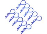 10Pcs 13MM Rc Auto Shell Clip Rshape Corpo Metallico Clip Perni Per 1/5 1/6 1/8 1/10 Rc Auto (Blu)