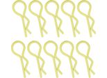 10Pcs Rc Car Shell Clip Rshape Metal Body Clips Pins Per 1/5 1/6 1/8 1/10 Rc Car (Jaune) Jaune