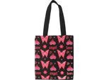Something Different - Borsa A Tracolla, Farfalla, Tessuto Misto Poliestere-Cotone SD10518 (Taglia Unica) (Nero/Rosa)