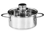 Karl KrÜGer Teglia Saturn Con Coperchio In Vetro 0,75 Litri Ø14Cm In Acciaio Inox