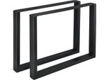 Set Di 2 Gambe Per Tavolo Da Pranzo "Makers"" 90 X 72 Cm Acciaio Nero"