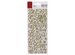 Adesivi Alfabeto E Numeri - Oro Con Glitter