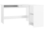 Scrivania Angolare A L In Bianco Lucido 120X140X75 Cm