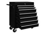 Carrello Da Officina Con 7 Cassetti Nero