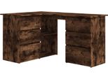 Scrivania Ad Angolo In Rovere Affumicato 145X100X76 Cm Materiale A Base Di Legno