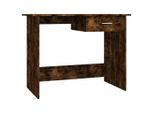 Scrivania In Rovere Affumicato 100X50X76 Cm Materiale A Base Di Legno
