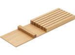 Ceppo Portacoltelli Funzionale, Inserto Posate Fineline, Rovere Chiaro
