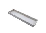 Vassoio Decorativo In Legno Bianco Shabby Rettangolare - 60 X 17 Cm - Vassoio Portacandele Con Bordo In Stile Vintage - Decorazione Da Tavola Vassoio Portacandele Natale