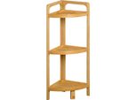 Kesper Scaffale Angolare In Bambù - 3 Ripiani - Scaffale Salvaspazio Per Bagno, Cucina O Corridoio - 23 X 23 Cm - Altezza: 70 Cm - Naturale - 19439