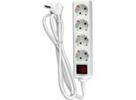 Adattatori E Prese V-TAC - 4 Vie - Presa Di Prolunga Per Interruttore - IP20 - Bianco - Cavo Da 1,5 M