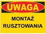 Attenzione Montaggio Ponteggi - Cartello Di Avvertimento Di Sicurezza Per L'edilizia 350X250