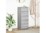 Maison Exclusive - Credenza Con Cassetti Grigio Sonoma 37,5X35X99Cm Materiale Ligneo