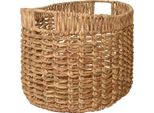 Vivanno Cestino Decorativo In Giacinto D'acqua Woda Ovale, Intrecciato Naturale - 54X44X40 Cm