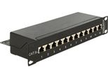 Delock - Patch Panel - RJ-45 X 12 - Jet Black, Ral 9005 - 1U - 25,4 Cm (10") (43310)"