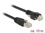 Delock - Cavo Patch - Da RJ-45 (M) Avvitabile A RJ-45 (M) - 10,0 M - Cavo Sstp - Cat 6 - Nero (85672)