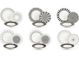 Set Di Stoviglie Excelsa 18 Pezzi Alice In Porcellana Bianca E Nera
