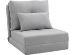 Homcom Poltrona Da Pavimento Letto Pieghevole 2 In 1 Con Schienale Regolabile Divano Da Pavimento Con Cuscini Decorativi, Cuscino Da Pavimento Per Soggiorno, Camera Da Letto, Lino, Grigio