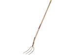 Forchettone A 3 Rebbi 30X30 Cm Laccato Oro, Manico In Frassino 135 Cm