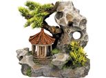 Ornamenti Aqua "Temple An Klippe"" Con Piante 19 X 13 X 17,2 Cm"